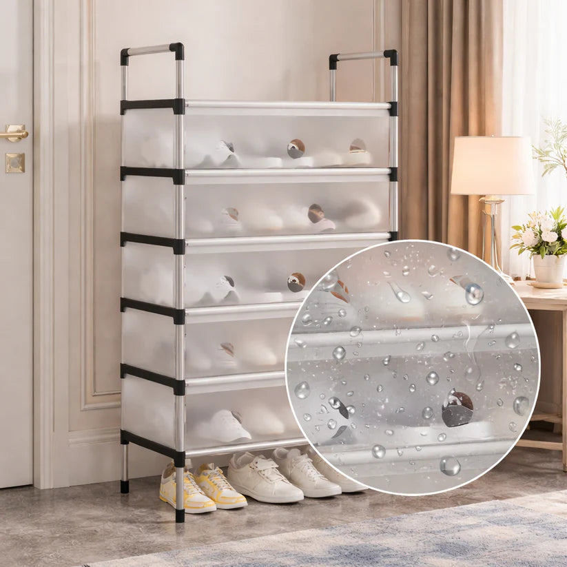 Multilayer Dustproof Shoes Rack – Spacious & Durable Organizer