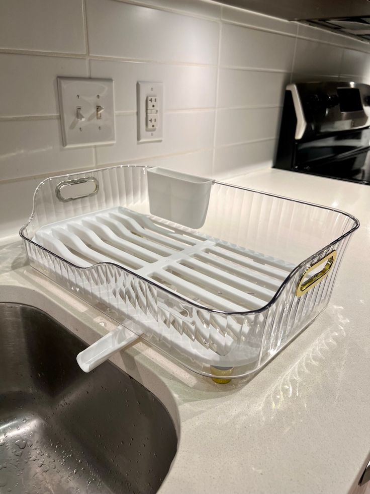 Premium Acrylic Luxury Dish Drain Rack