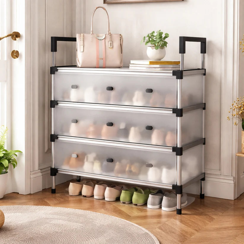 Multilayer Dustproof Shoes Rack – Spacious & Durable Organizer
