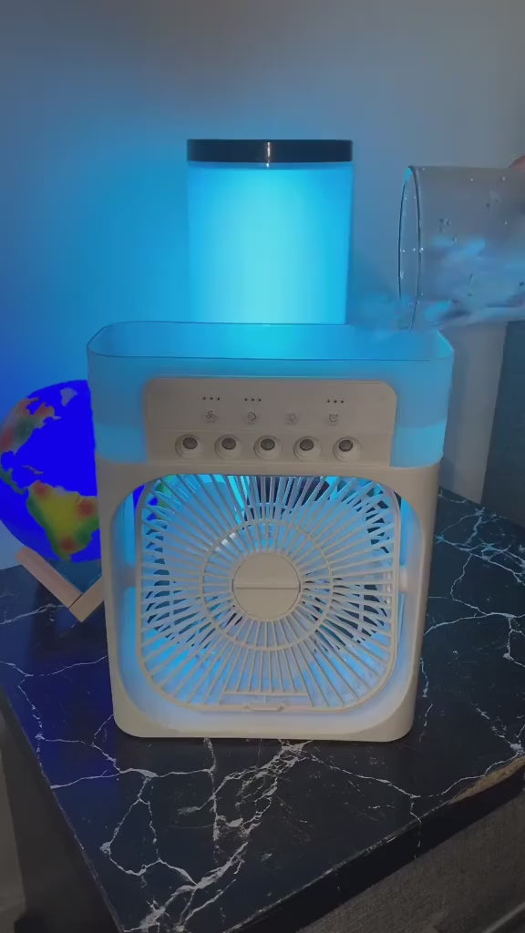 Humidifier Cooling Fan | Personal USB Mini Air Cooler with Water Mist & Air Freshener